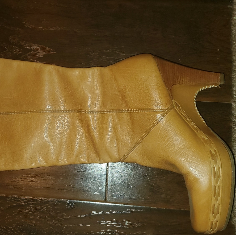 Cole Haan Leather Tan Knee High Leather Boots